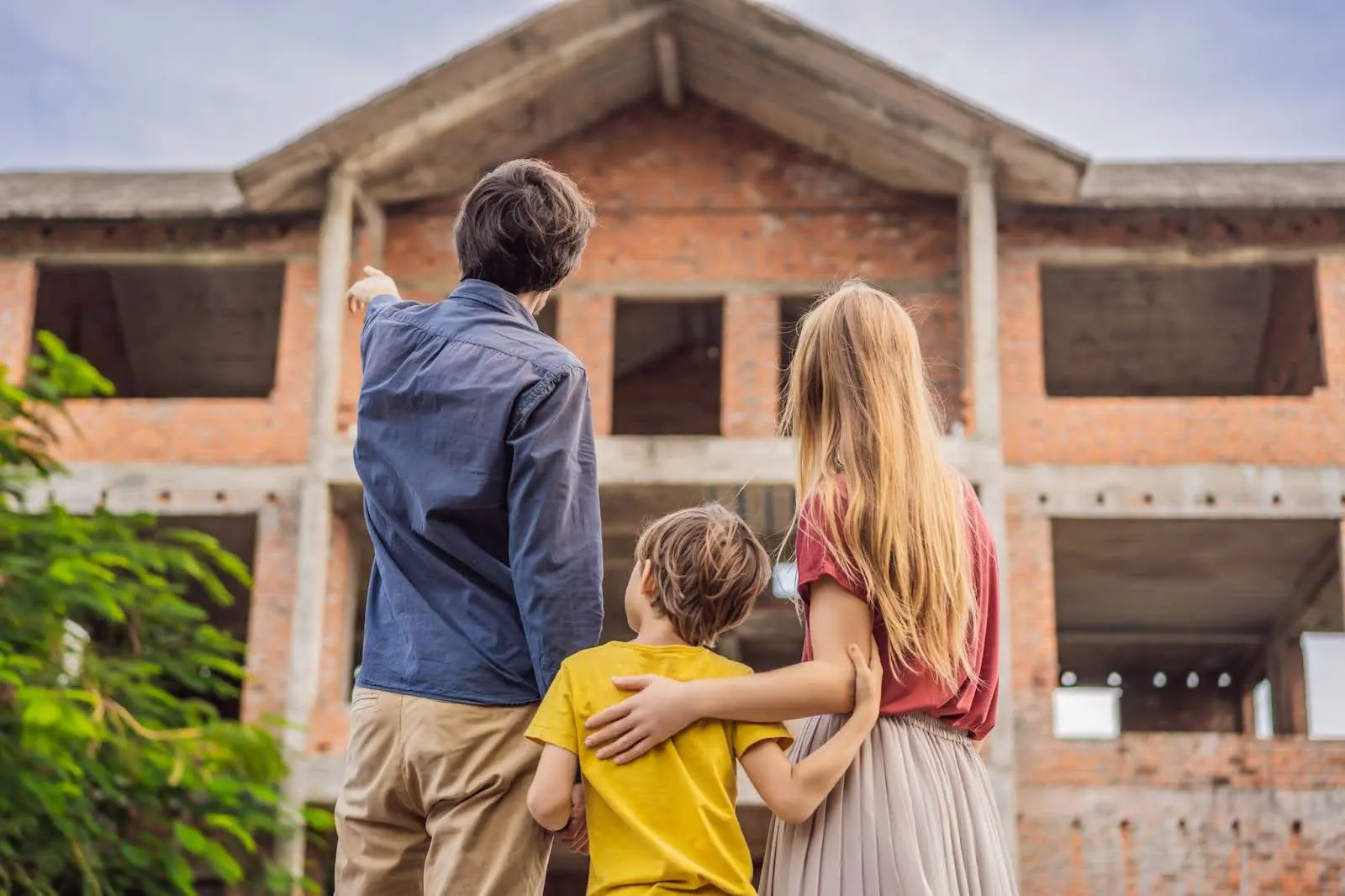 Family at Home Under Construction